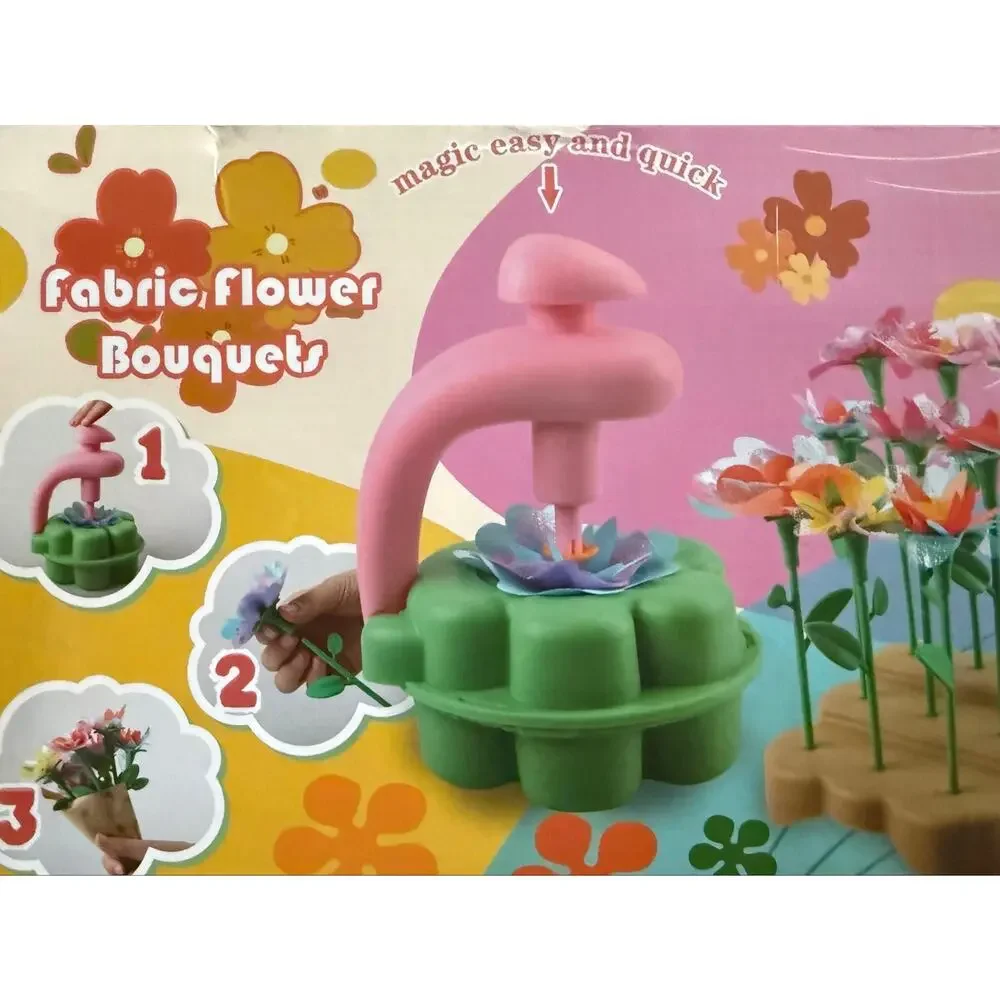 DIY Fabric Flower Bouquet Maker Kit NIB Kids Craft Set Gift Boxed